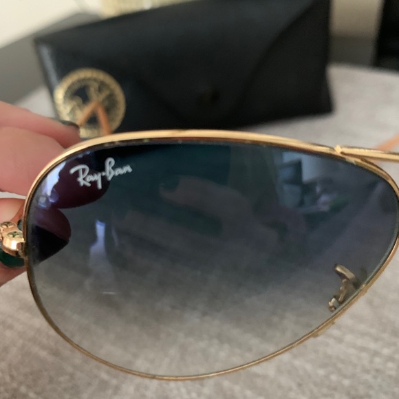 *AUTHENTIC* Ray Ban Blue Gradiant Gold Sunglasses main image 4